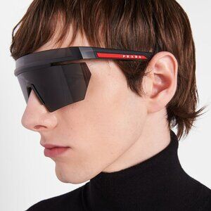 Prada Linea Rossa PS01YS 1BO06F BRAND NEW Sunglasses Matte Black Grey Unisex